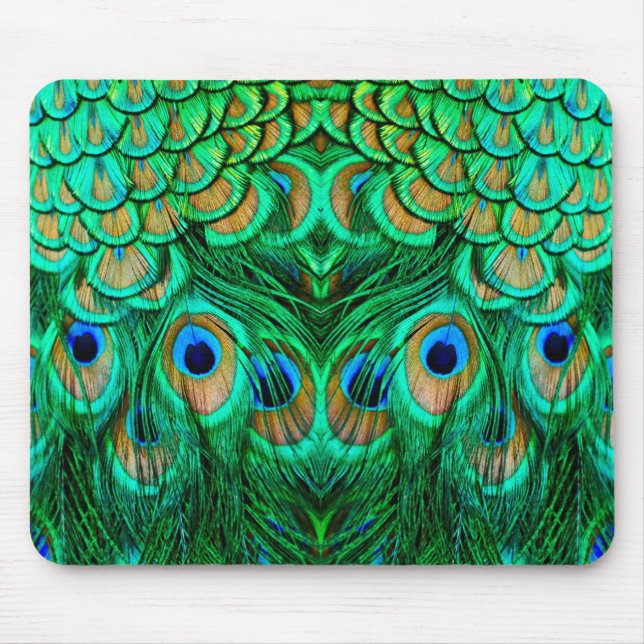 Glorious Peacock Feathers Mousepad (Vorne)