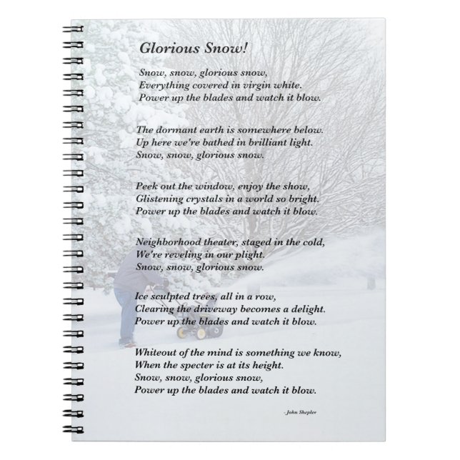 Glorious Snow Seasonal Gedicht Notizblock (Vorderseite)