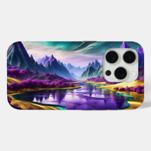 Glorreiche Lila und goldene Landschaft Case-Mate iPhone Hülle