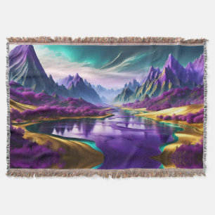 Glorreiche Lila und goldene Landschaft Decke