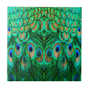 Glorreiche Pfauenfedern Fliese