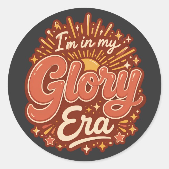 Glory-Ära Christlicher Glaube Retro-Religiös Runder Aufkleber (Vorderseite)