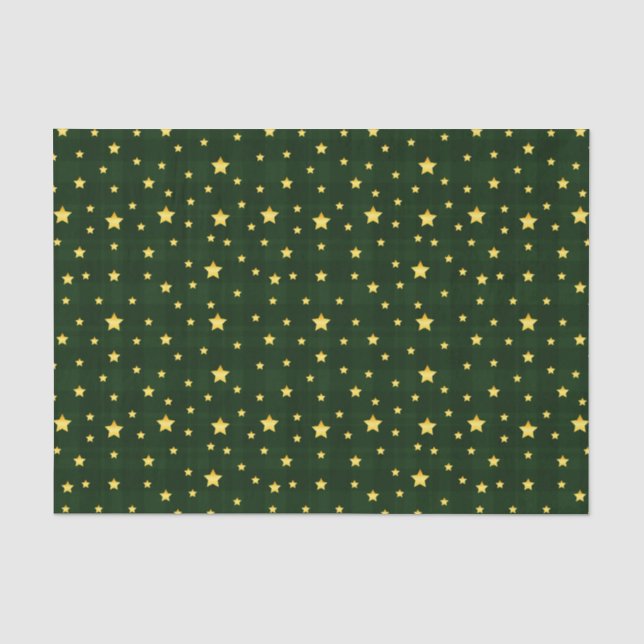 Glory Gold Stars Tartan Seidenpapier (Vorderseite)
