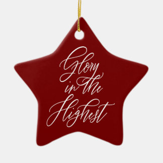Glory in the Highest Religious Christmas Red Keramik Ornament