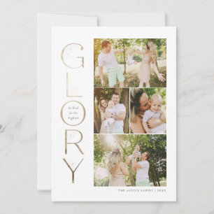 Glory to God Falsch Gold Foil Religious Christmas Feiertagskarte