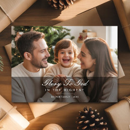 Glory to God Rejoice Family Christmas Photo card Feiertagskarte