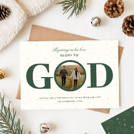 Glory to God Religious Family Photo Christmas Feiertagskarte