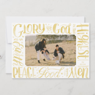 Glory to God Watercolor Brush Letters Feiertagskarte