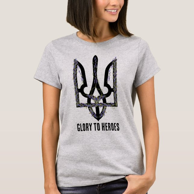 Glory to Heroes. UKRAINE. Trident. T-Shirt (Vorderseite)
