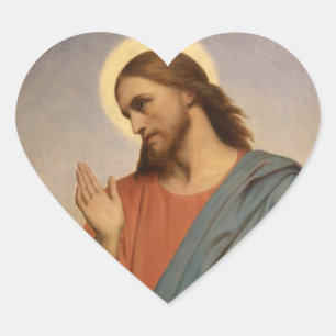 GLORY TO JESUS CHRIST Herz-Aufkleber