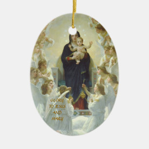 GLORY TO JESUS UND MARY KERAMIKORNAMENT
