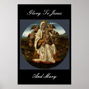 GLORY TO JESUS UND MARY POSTER