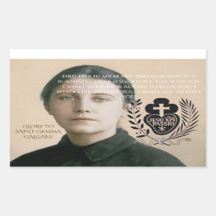 GLORY TO SAINT GEMMA GALGANI RECHTECKIGER AUFKLEBER