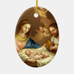 GLORY TO THE HOLY FAMILY KERAMIK ORNAMENT