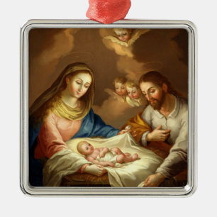 GLORY TO THE HOLY FAMILY ORNAMENT AUS METALL