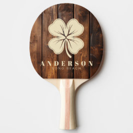 Gloss Stain Boards Four Leaf Clover with Name Tischtennis Schläger