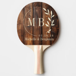 Gloss Stain Boards Leaf Wedding Monogram Tischtennis Schläger