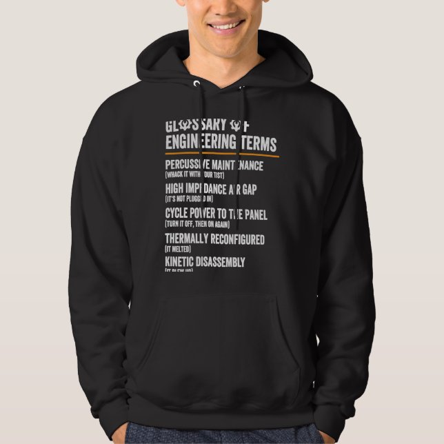 Glossar der Begriffsdefinition des Ingenieurs Hoodie (Vorderseite)