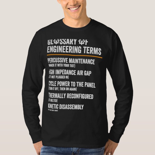 Glossar der Begriffsdefinition des Ingenieurs T-Shirt (Vorderseite)
