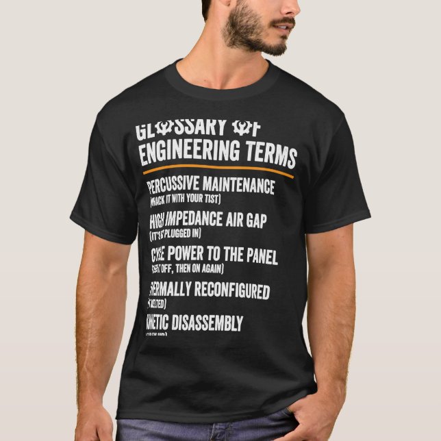 Glossar der Begriffsdefinition des Ingenieurs T-Shirt (Vorderseite)