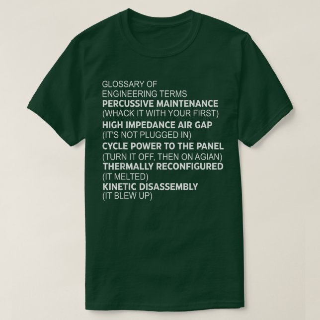 Glossar der technischen Begriffe Percussive Mainte T-Shirt (Design vorne)