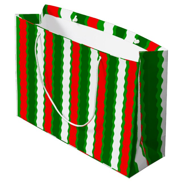 Glossar Große Weihnachtsgeschenke Tasche Rot Grün  Geschenktüte (Rückseite Schrägansicht)