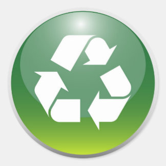 Glossar Recycelnd Zeichen Runder Aufkleber