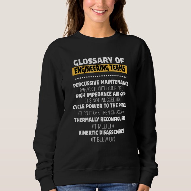 Glossar technischer Begriffe Sweatshirt (Vorderseite)