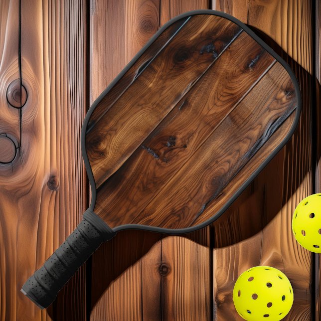 Glossenstartiges Dunkles Holz Pickleball Schläger (Von Creator hochgeladen)
