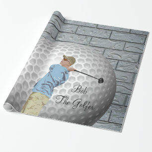Glosses Wrapping Paper, Golf Golfgolfer Geschenkpapier