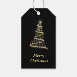 Glossgold Weihnachtsbaum schwarz Geschenkanhänger