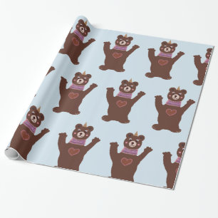 Glosswrapping Paper Bear Baby Geschenk Geschenkpapier