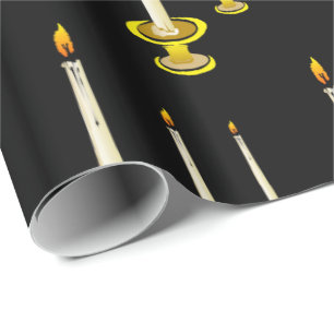 Glosswrapping Paper Black Candles Angel Geschenkpapier