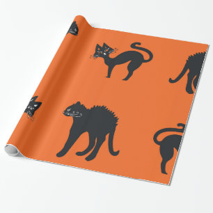Glosswrapping Paper Black Cats Halloween Geschenkpapier
