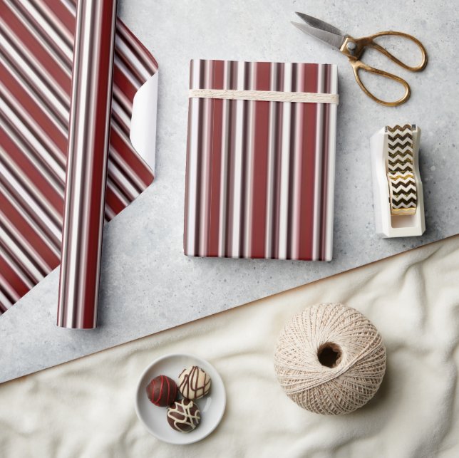 Glosswrapping Paper Burgundy Stripes Geschenkpapier (Kunsthandwerk)