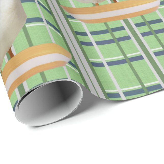 Glosswrapping Paper Duck Green Kariert Geschenkpapier (Rolleneckpunkt)