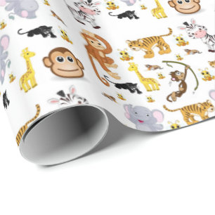 Glosswrapping Paper Elephant Tiger Affe Geschenkpapier