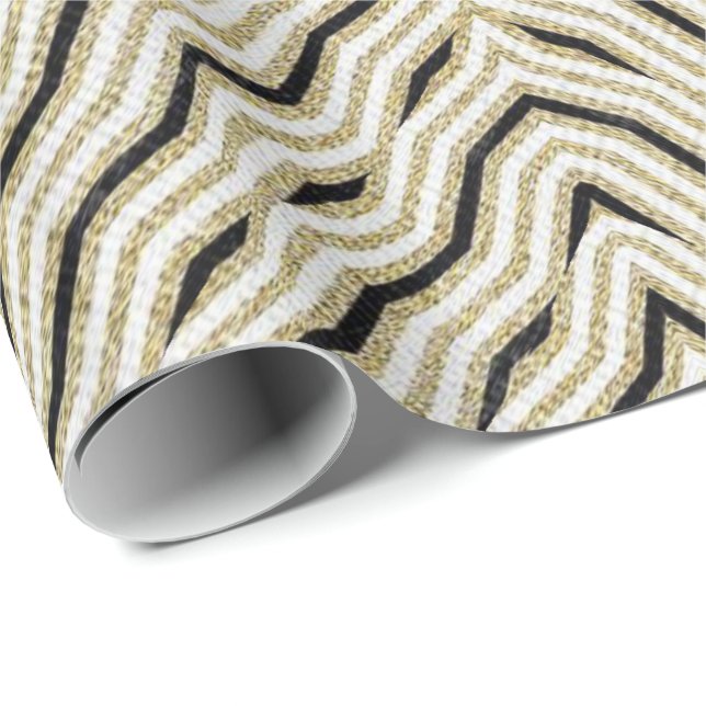 Glosswrapping Paper Gold Black Geschenkpapier (Rolleneckpunkt)