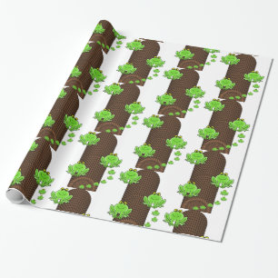 Glosswrapping Paper, Grünfrösche Geschenkpapier