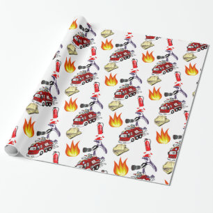 Glosswrapping Paper, Pinguin Fire Fireman Geschenkpapier