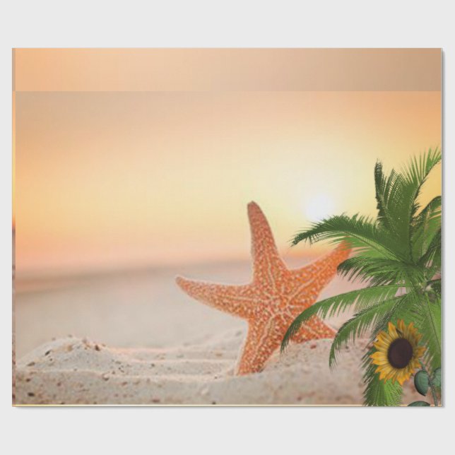 Glosswrapping Paper Starfish Beach Geschenkpapier (Flach)