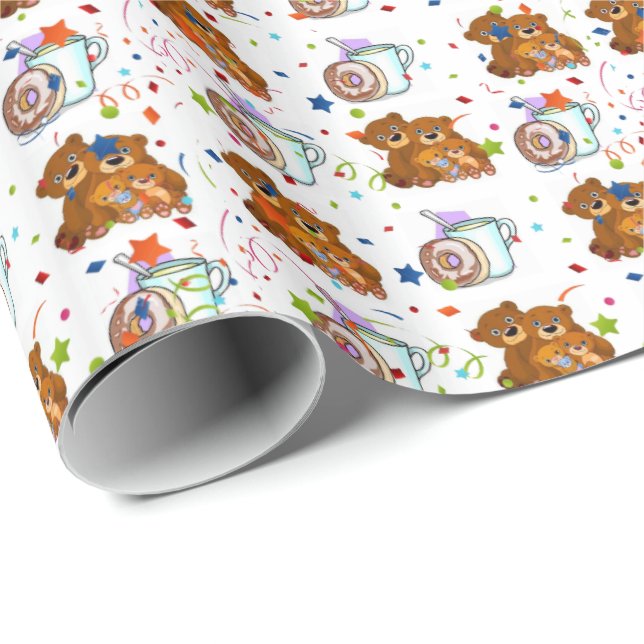 Glosswrapping Paper Teddy Bär Geschenkpapier (Rolleneckpunkt)