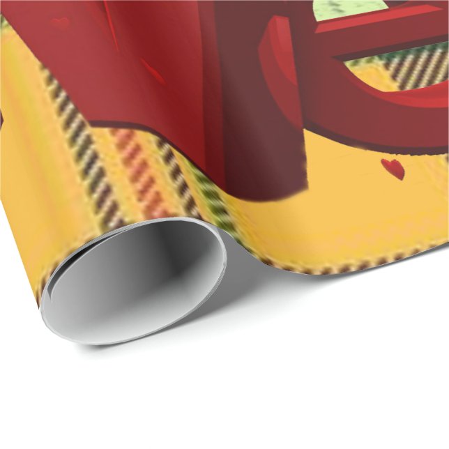 Glosswrapping Paper Teddy Bären Green Kariert Geschenkpapier (Rolleneckpunkt)