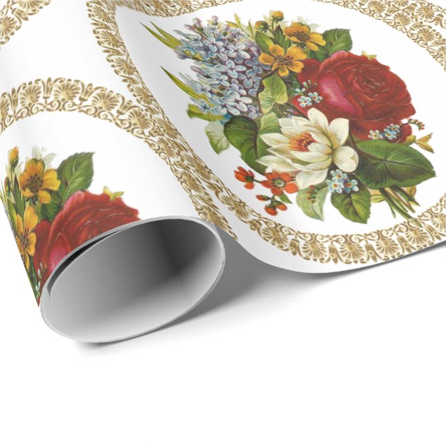 Glosswrapping Paper Viktorianisch floral Geschenkpapier (Rolleneckpunkt)