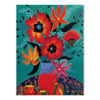 Glossy Abstrakt Blume Poster