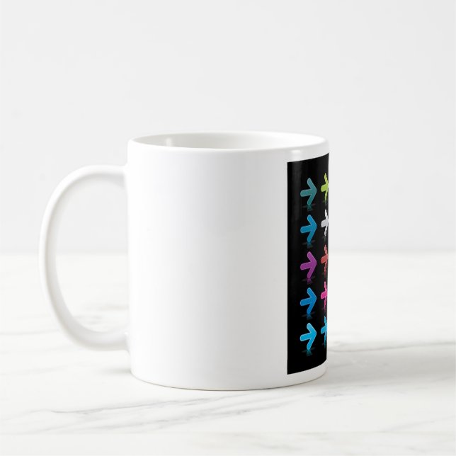 Glossy Arrows Set Vibrant Directional Pointers Kaffeetasse (Links)