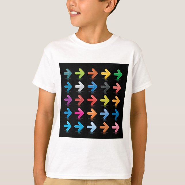 Glossy Arrows Set Vibrant Directional Pointers T-Shirt (Vorderseite)