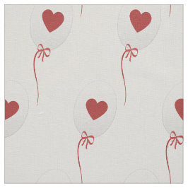 Glossy Balloon Red Hearts Pattern Stoff