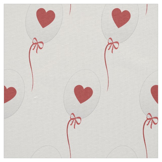 Glossy Balloon Red Hearts Pattern Stoff (Muster)