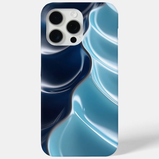 Glossy Blue Abstrakt iPhone Case (Rückseite)